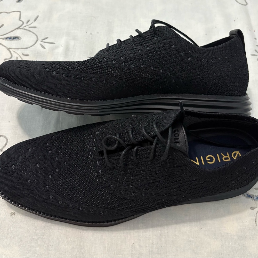 Cole Haan Men's Black Knit Oxford Shoes